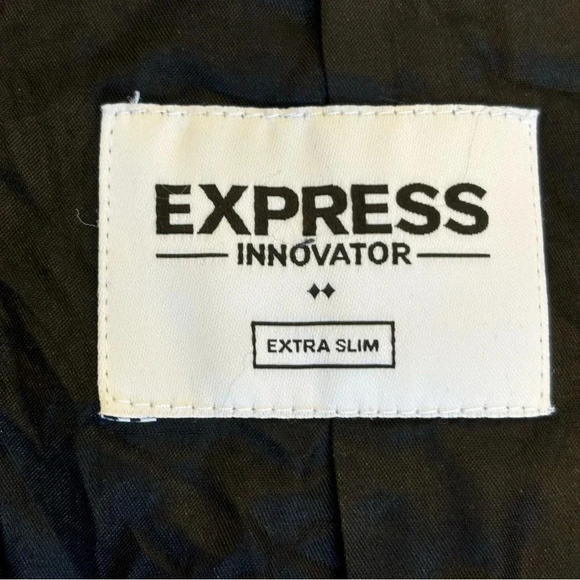 Express Men's Innovator Extra Slim Black Wool Blend 2 Button Blazer 36 Regular - Picture 9 of 11